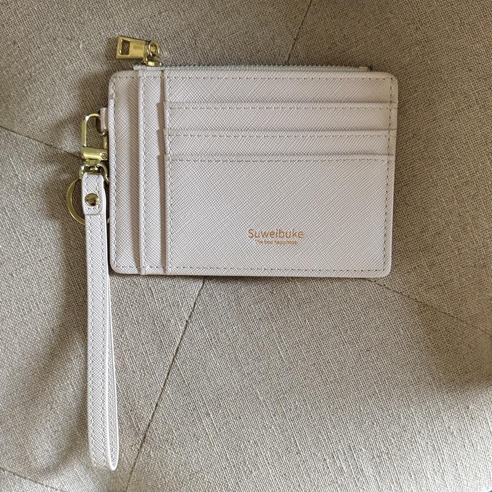 Cream Wallet with Strap
